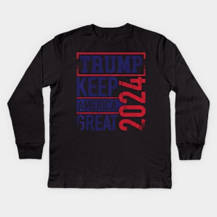 Trump Keep America 2024 American Election 2024 s Kids Long Sleeve T-Shirt